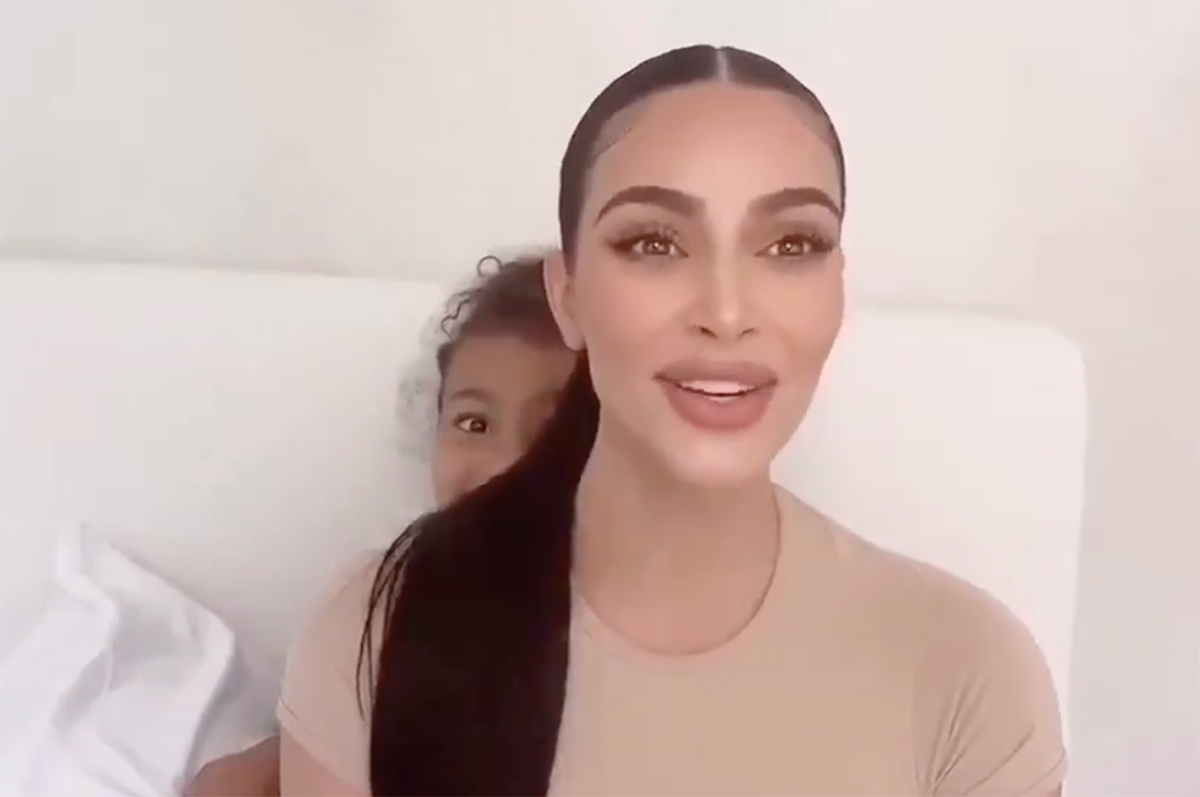 Kim Kardashian no puede escapar de sus hijos en la cuarentena