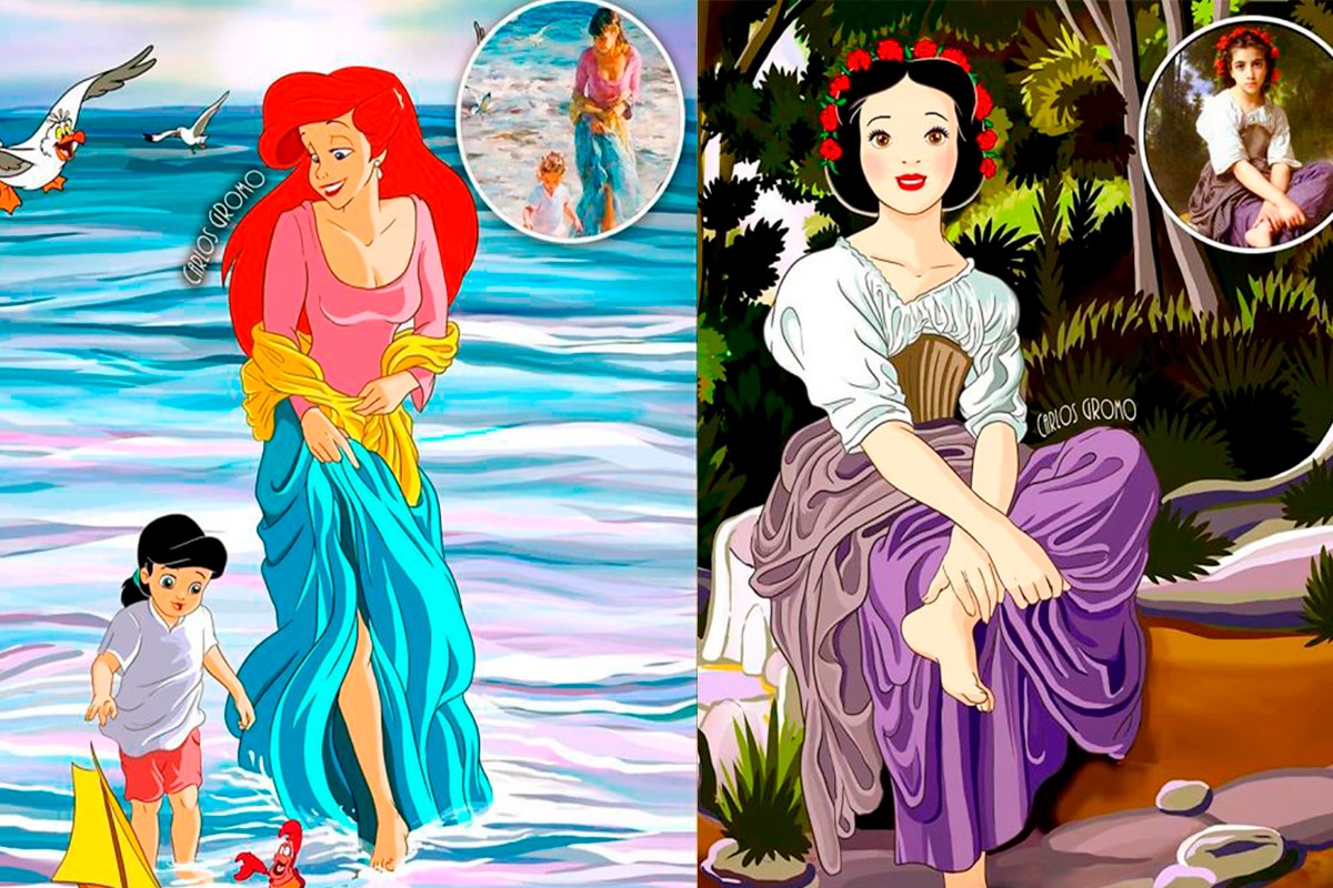 Ilustrador recrea cuadros famosos con personajes de Disney