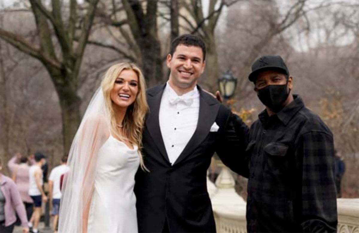 Denzel Washington, el invitado en una sesión de recién casados