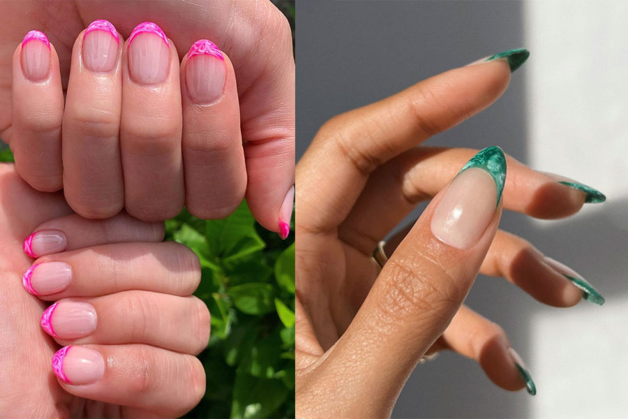 Nueva tendencia: uñas francés con efecto mármol