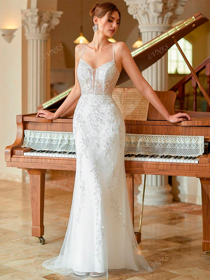 vestido de novia shein lvnes