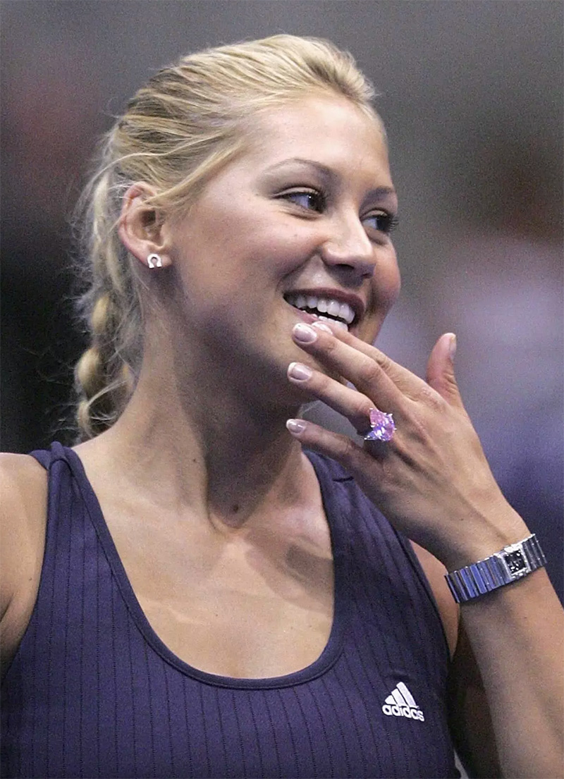 anna kournikova diamante rosa anillo