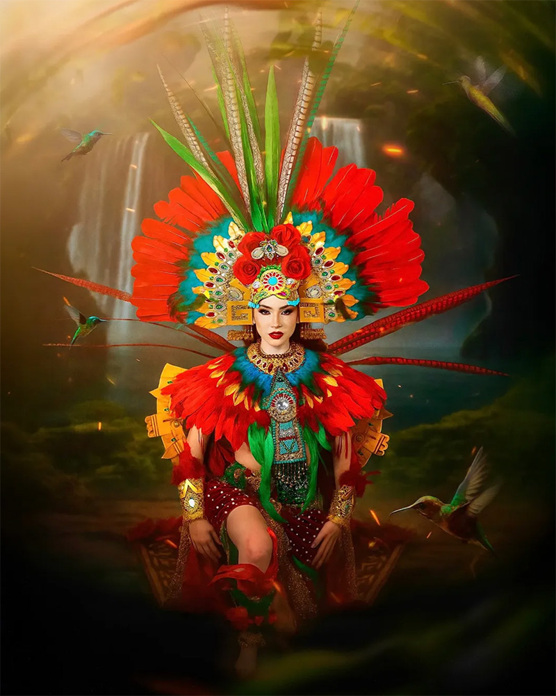 atuendo diosa xochiquetzal