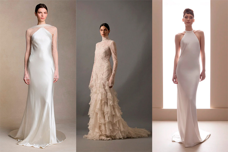 escote alto tendencia vestidos de novia 2026