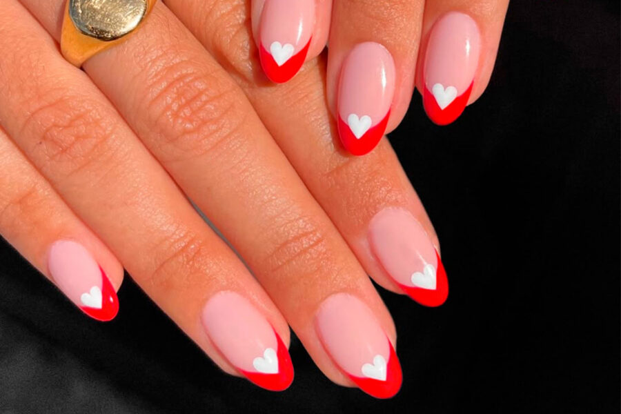 Uñas francesas para San Valentín, un clásico reinventado