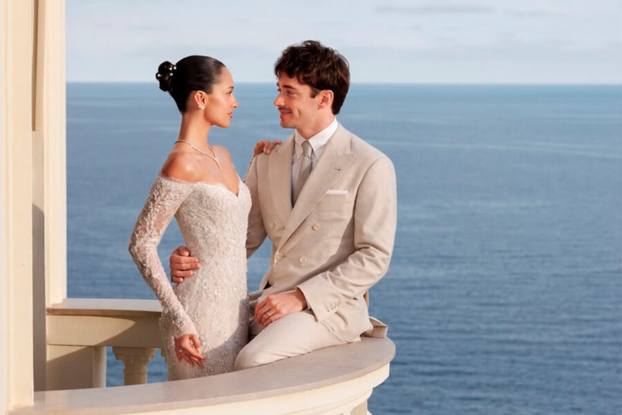 Así fue la mágica boda civil de Charles Leclerc y Alexandra Saint Mleux en Mónaco